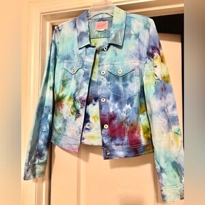 Kate Spade custom made tie dyed jean jacket.